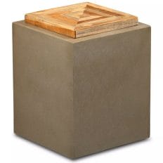 End Table Reclaimed Teak and Concrete 35x35x45 cm