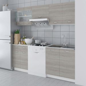 Kitchen Cabinet Unit 5 Pieces with Sink 80x60 cm Oak Look