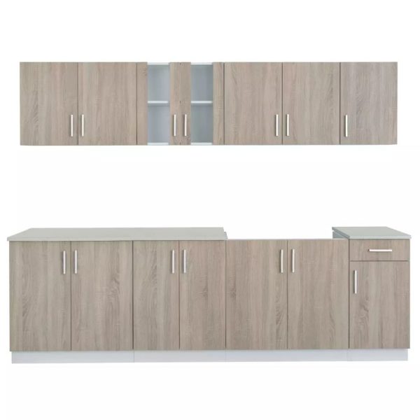 Kitchen Cabinet Unit 8 Pieces with Sink 80x60 cm Oak Look