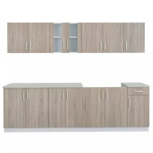Kitchen Cabinet Unit 8 Pieces with Sink 80x60 cm Oak Look