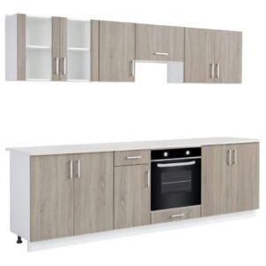 Kitchen Cabinet Unit with Built-in Oven 6 Functions Oak Look