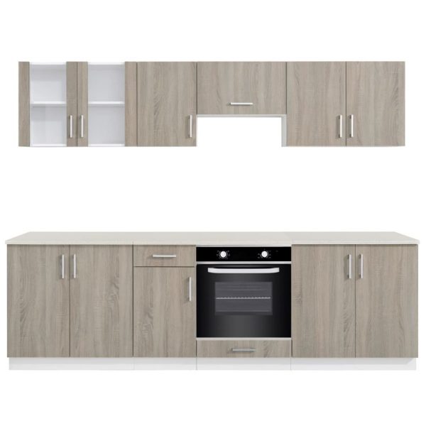 Kitchen Cabinet Unit with Built-in Oven 6 Functions Oak Look