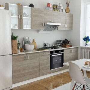 Kitchen Cabinet Unit with Built-in Oven 6 Functions Oak Look