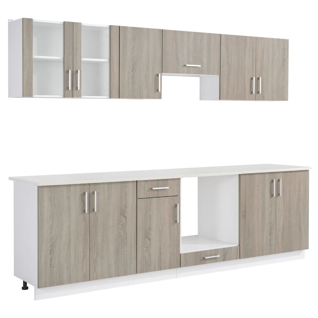 Kitchen Cabinet Unit with Built-in Oven 6 Functions Oak Look