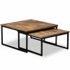 Square Nest Of 2 Coffee Tables Solid Reclaimed Teak