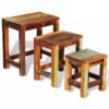 Nesting Table Set 3 Pieces Vintage Reclaimed Wood