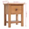 Nightstand 36x30x47 cm Solid Oak Wood