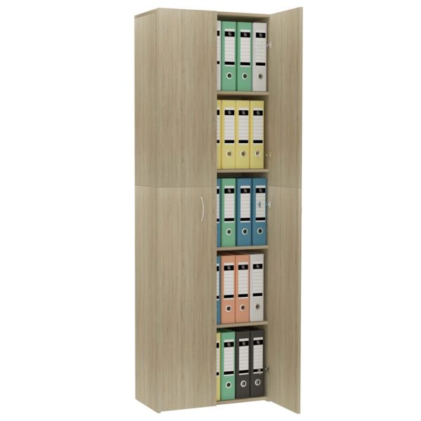 Office Cabinet Sonoma Oak 60x32x190 cm Chipboard