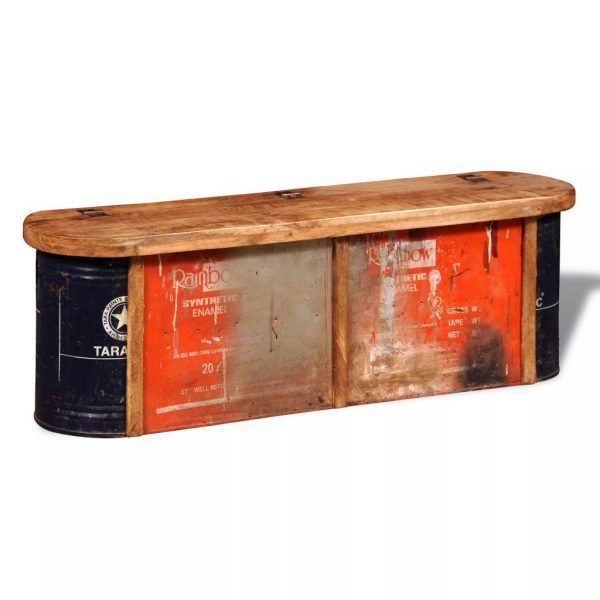 Reclaimed Solid Wood Sideboard Storage Bench