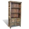 Reclaimed Wood Bookshelf Bookcase 3 Shelves & 2 Doors