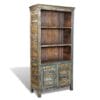 Reclaimed Wood Bookshelf Bookcase 3 Shelves & 2 Doors