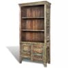 Reclaimed Wood Bookshelf Bookcase 3 Shelves & 2 Doors