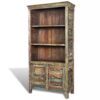 Reclaimed Wood Bookshelf Bookcase 3 Shelves & 2 Doors