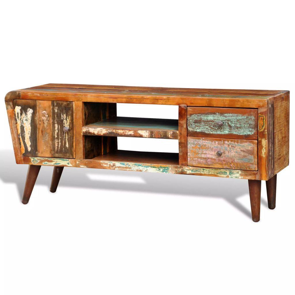 Reclaimed Wood TV Cabinet 1 Door 2 Drawers