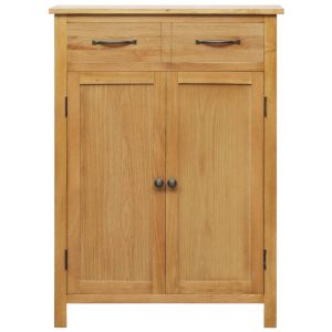 Shoe Cabinet 76X37X105 Cm Solid Oak Wood