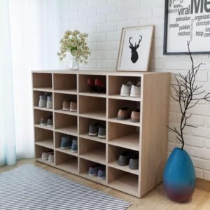 Shoe Rack Chipboard 92x33x67.5 cm Oak