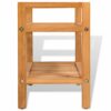 Shoe Rack with 2 Shelves 49.5x27x40 cm Solid Oak Wood