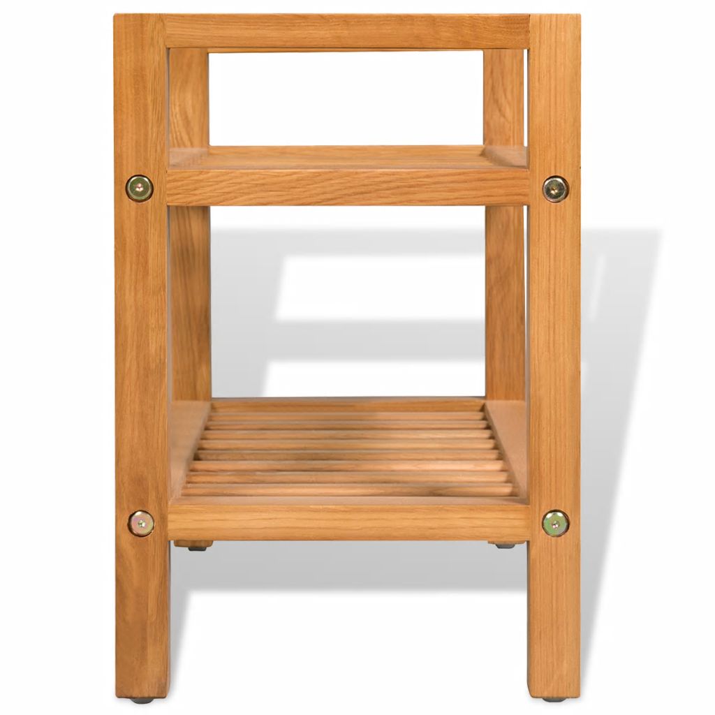 Shoe Rack with 2 Shelves 49.5x27x40 cm Solid Oak Wood