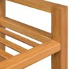 Shoe Rack with 2 Shelves 49.5x27x40 cm Solid Oak Wood