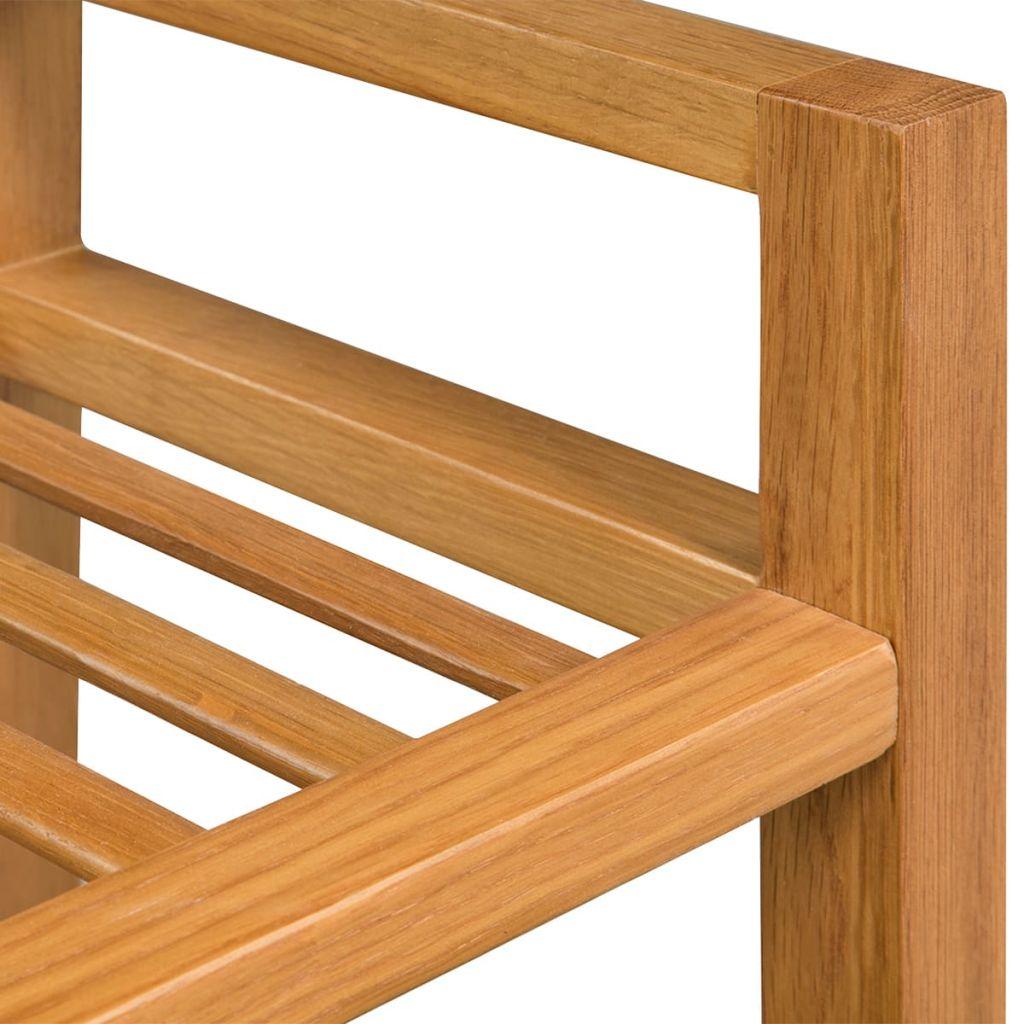 Shoe Rack with 2 Shelves 49.5x27x40 cm Solid Oak Wood