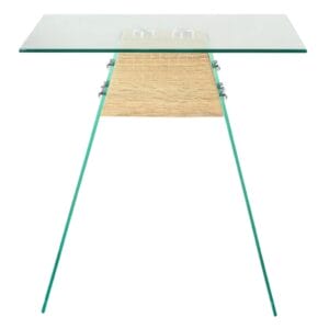 Side Table MDF and Glass 45x45x45 cm Oak Colour