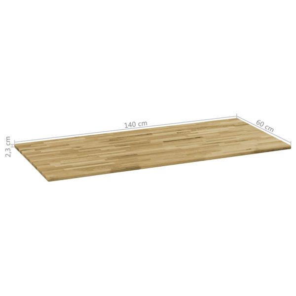 Table Top Solid Oak Wood Rectangular 23 Mm 140X60 Cm
