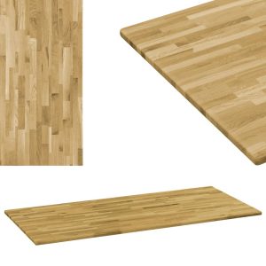 Table Top Solid Oak Wood Rectangular 23 mm 140x60 cm