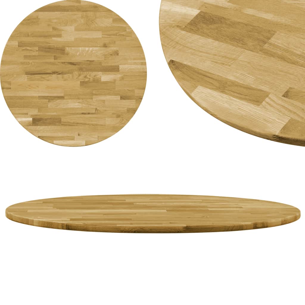 Table Top Solid Oak Wood Round 23 mm 400 mm