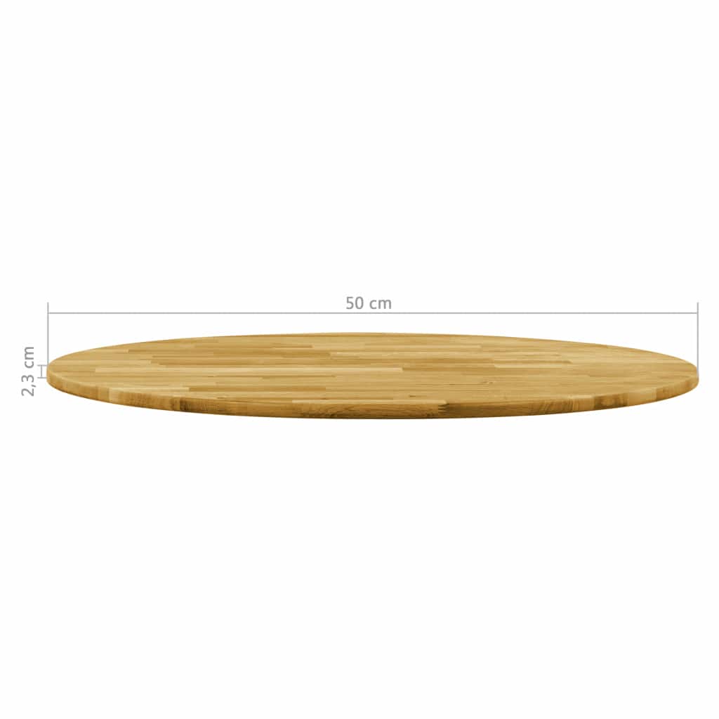Table Top Solid Oak Wood Round 23 mm 500 mm