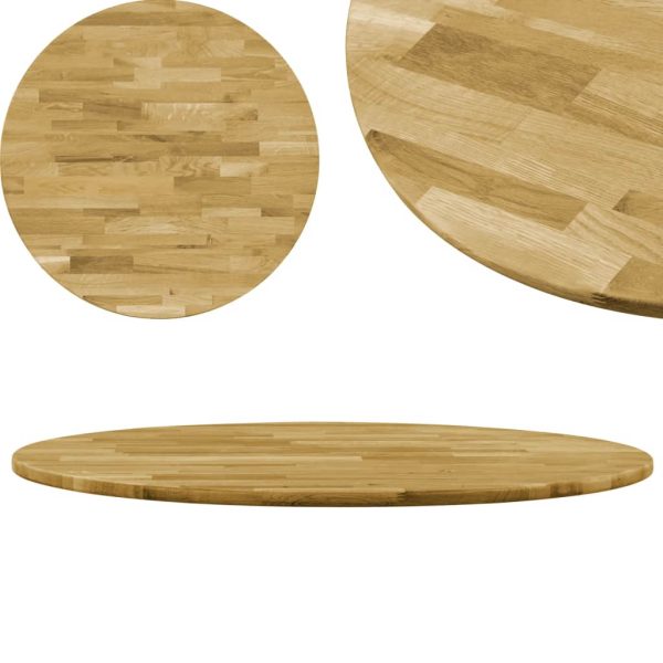 Table Top Solid Oak Wood Round 23 Mm 600 Mm