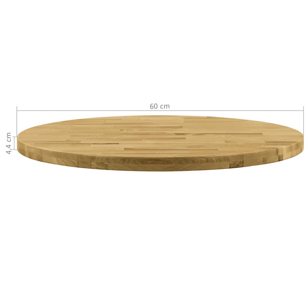 Table Top Solid Oak Wood Round 44 mm 600 mm