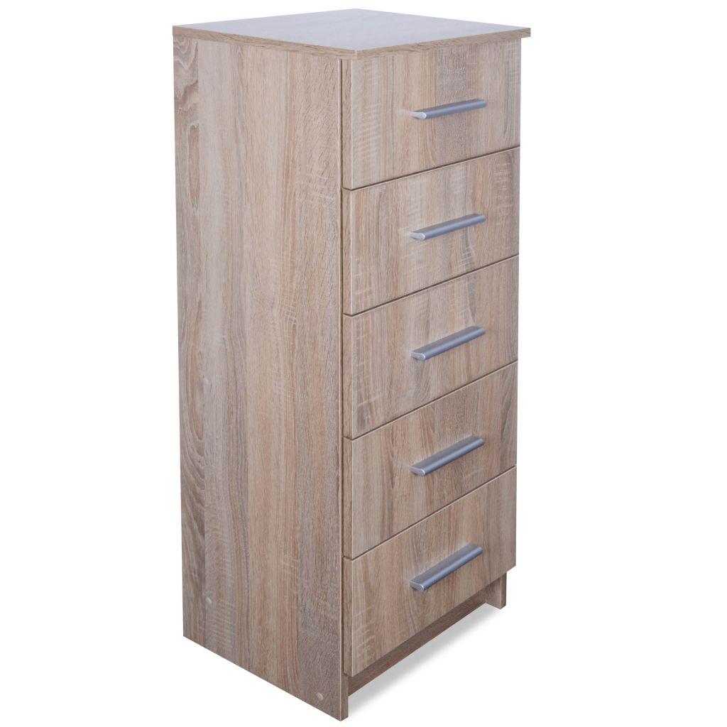 Tall Chest of Drawers Chipboard 41x35x108 cm Oak