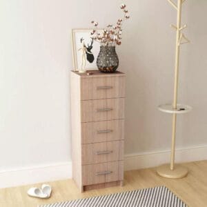 Tall Chest of Drawers Chipboard 41x35x108 cm Oak