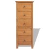 Tallboy Chest of Drawers 45x32x115 cm Solid Oak Wood