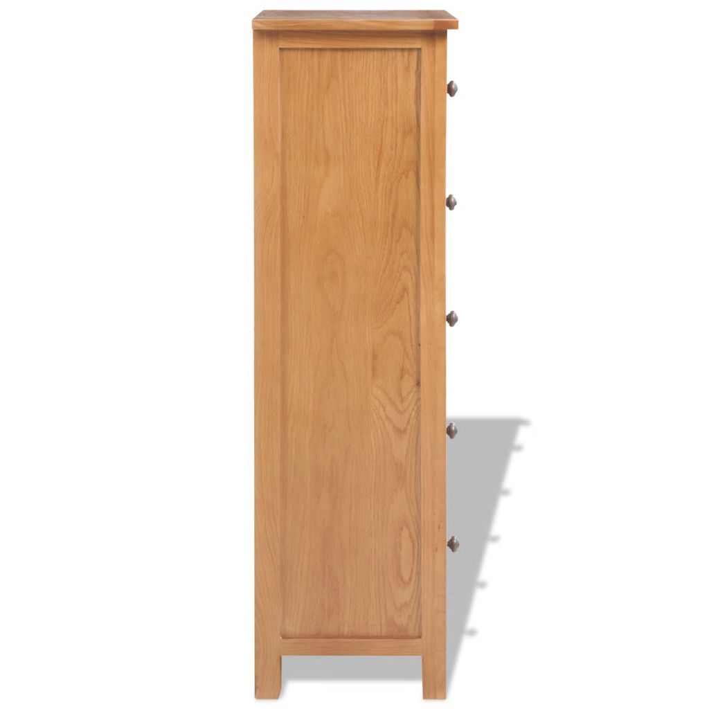 Tallboy Chest of Drawers 45x32x115 cm Solid Oak Wood
