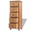 Tallboy Chest of Drawers 45x32x115 cm Solid Oak Wood