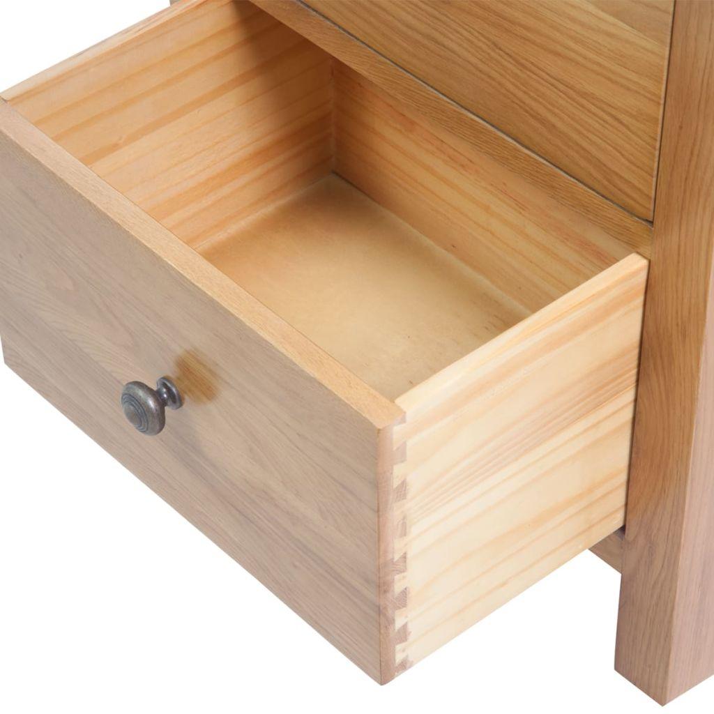 Tallboy Chest of Drawers 45x32x115 cm Solid Oak Wood