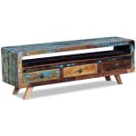 TV Cabinet with 3 Drawers Solid Reclaimed Wood 3