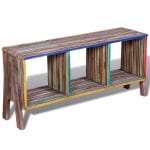 TV Cabinet with 3 Shelves Stackable Reclaimed Teak Colourful 3