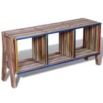 TV Cabinet with 3 Shelves Stackable Reclaimed Teak Colourful 1
