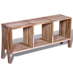 Stackable TV Unit with 3 Shelves Reclaimed Teak 110cm