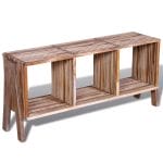 TV Cabinet with 3 Shelves Stackable Reclaimed Teak 1