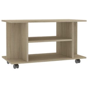 TV Cabinet with Castors Sonoma Oak 80x40x40 cm Chipboard