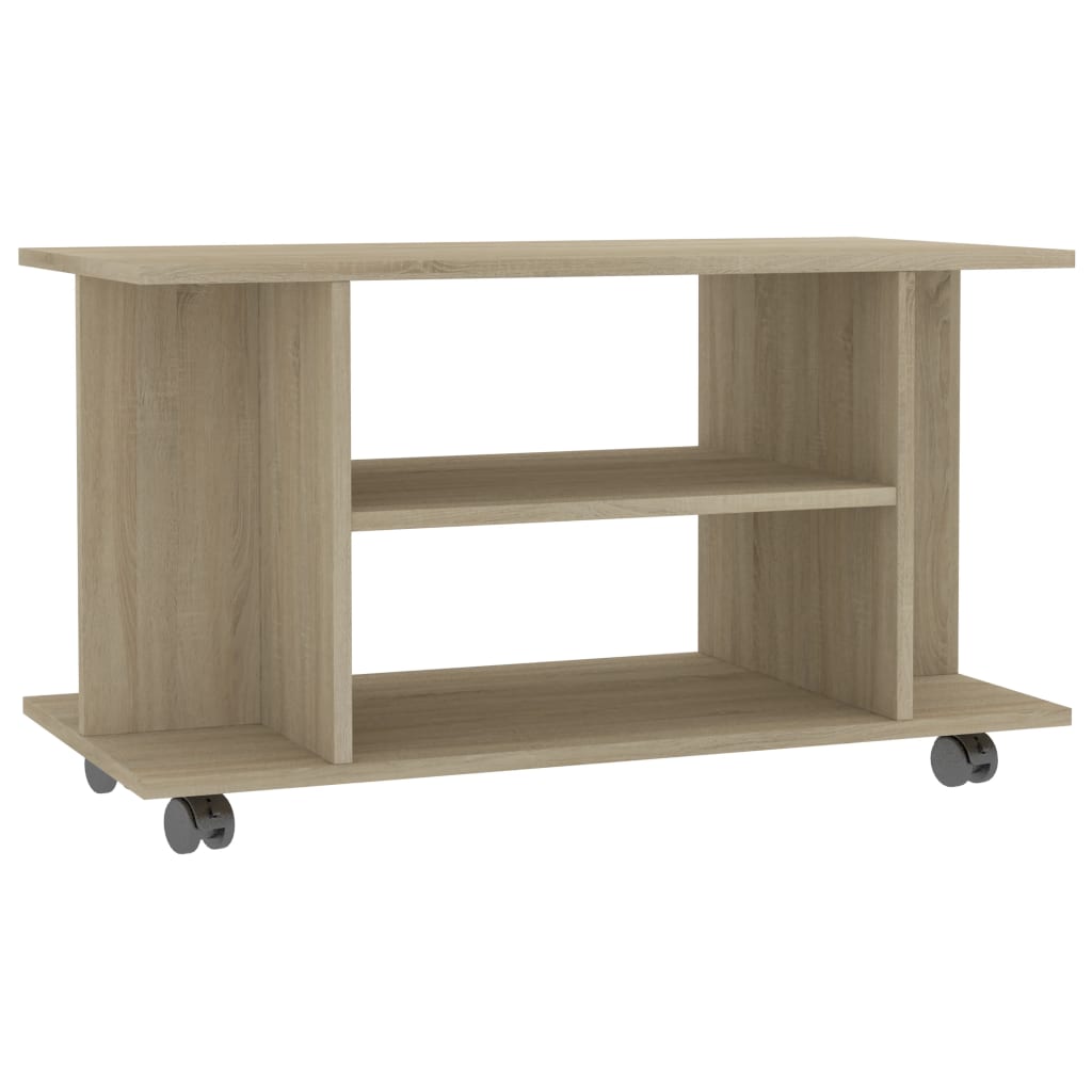 TV Cabinet with Castors Sonoma Oak 80x40x40 cm Chipboard