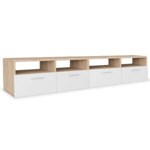 TV Cabinets 2 pcs Chipboard 95x35x36 cm Oak and White