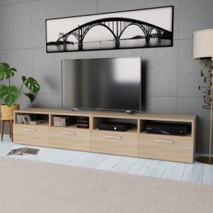 TV Cabinets 2 pcs Chipboard 95x35x36 cm Oak