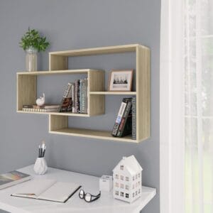 Wall Shelves Sonoma Oak 104x24x60 cm Chipboard