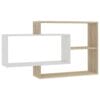 Wall Shelves White and Sonoma Oak 104x24x60 cm Chipboard