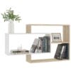 Wall Shelves White and Sonoma Oak 104x24x60 cm Chipboard
