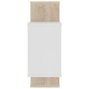 Wall Shelves White and Sonoma Oak 104x24x60 cm Chipboard